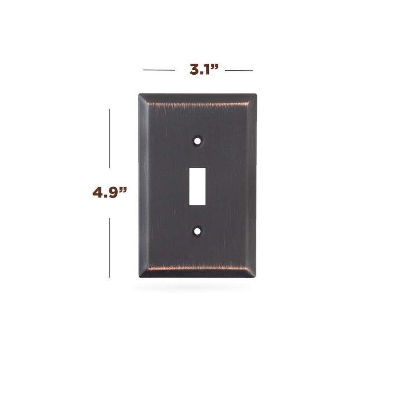 SLEEKLIGHTING Oil Rubbed Bronze Outlet Covers and Switch Plates-Decorative Wall Plate Light Switch Cover Flat -Variety of Styles: Decorator/Duplex/Toggle / & Combo-Size: 1 Gang Toggle (4Pack) - Image 2